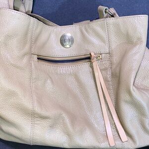 Elegant Beige Leather Tote Bag